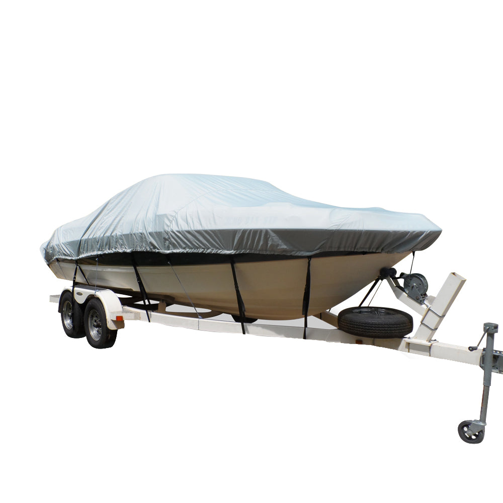 Carver Flex-Fit PRO Polyester Size 2 Boat Cover f/V-Hull Runabout or Tri-Hull Boats I/O or O/B - Grey (79002)