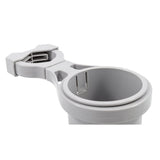 Camco Clamp-On Rail Mounted Cup Holder (Small for Up to 1-1/4" Rail -Grey)