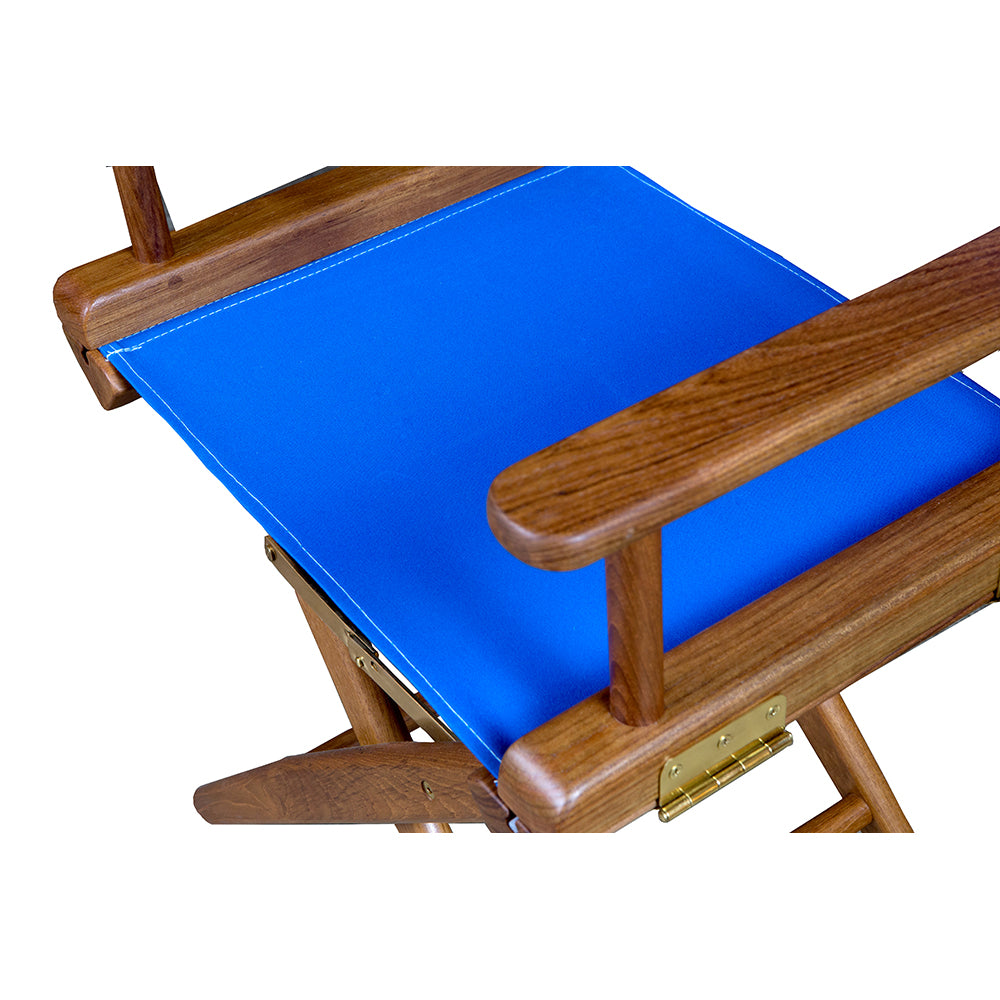 Whitecap Directors Chair w/Blue Seat Covers (Teak)