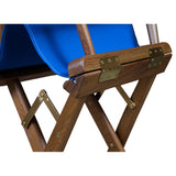 Whitecap Directors Chair w/Blue Seat Covers (Teak)