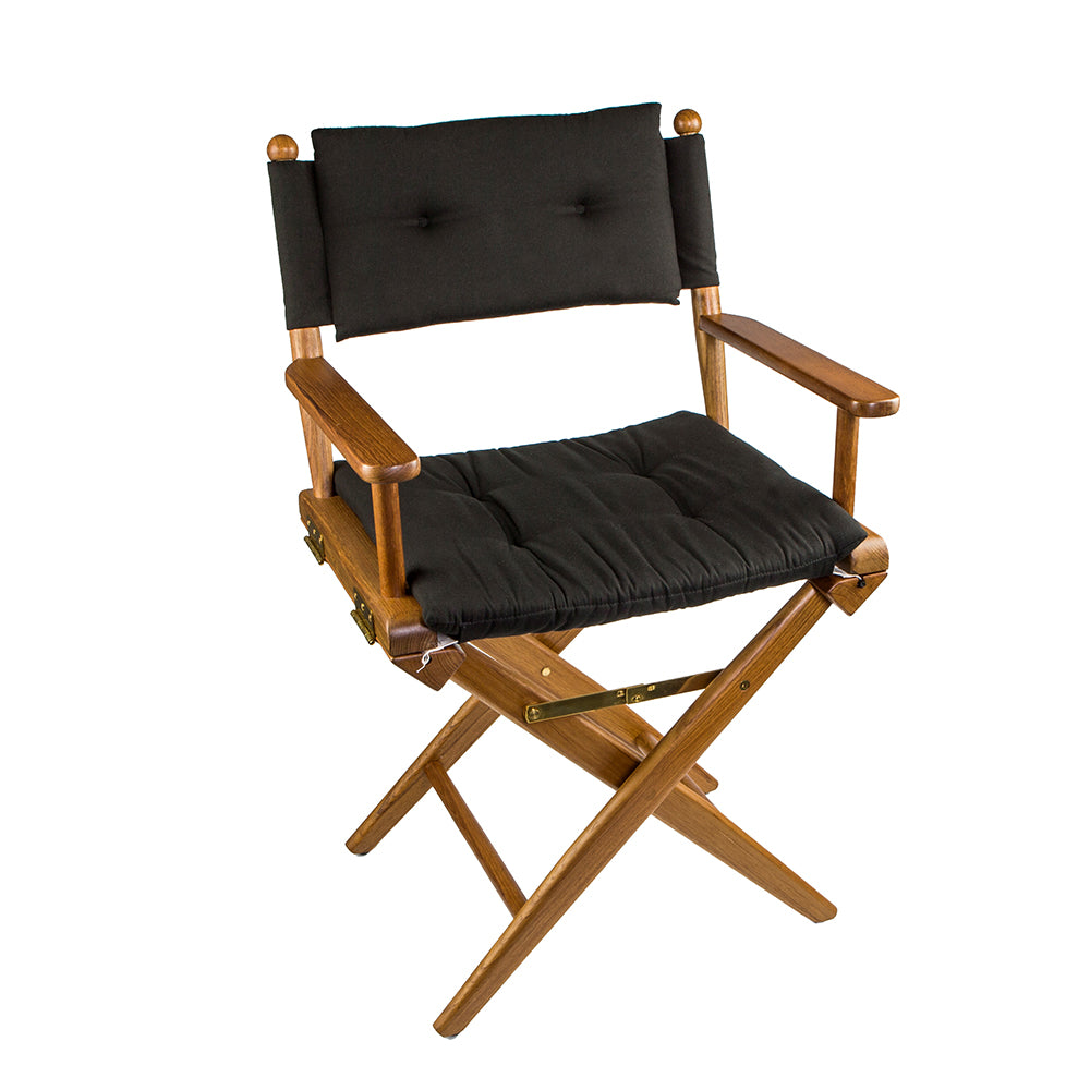 Whitecap Directors Chair with Black Cushion (Teak)