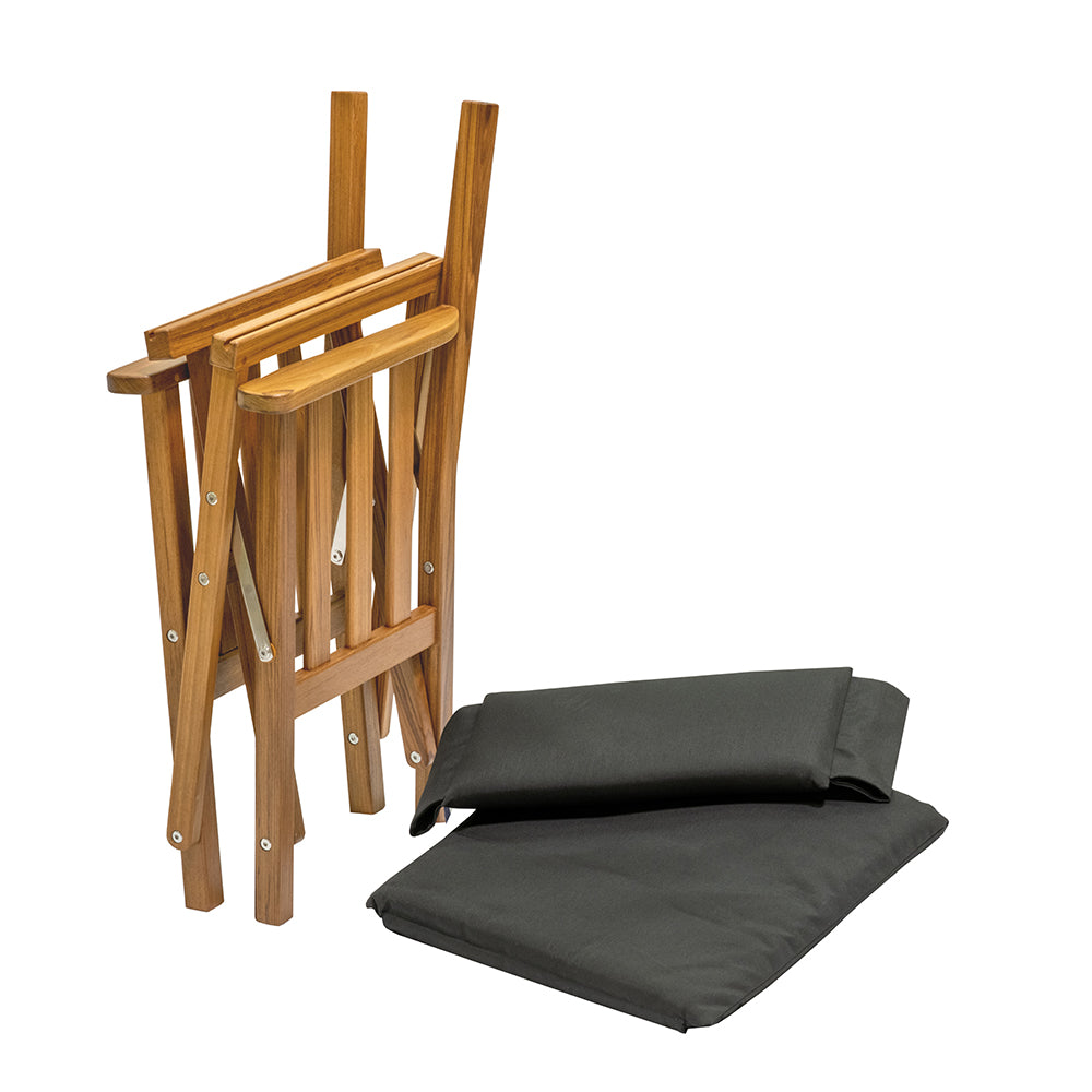 Whitecap Directors Chair II with Black Cushion (Teak)