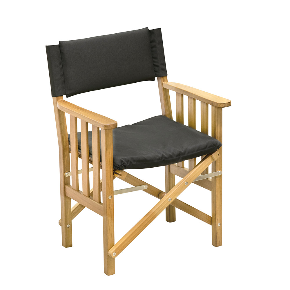 Whitecap Directors Chair II with Black Cushion (Teak)