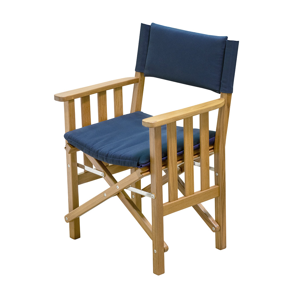 Whitecap Directors Chair II with Navy Cushion (Teak)