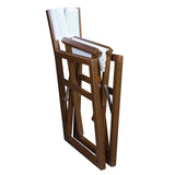 Whitecap Directors Chair w/White Batyline Fabric (Teak)