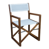 Whitecap Directors Chair w/White Batyline Fabric (Teak)