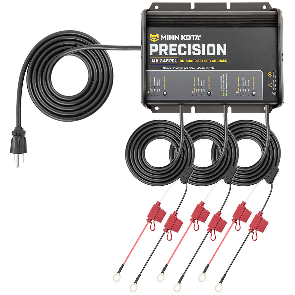 Minn Kota On-Board Precision Charger MK-345 PCL 3 Bank x 15 AMP Lithium Optimized Charger [1833452]