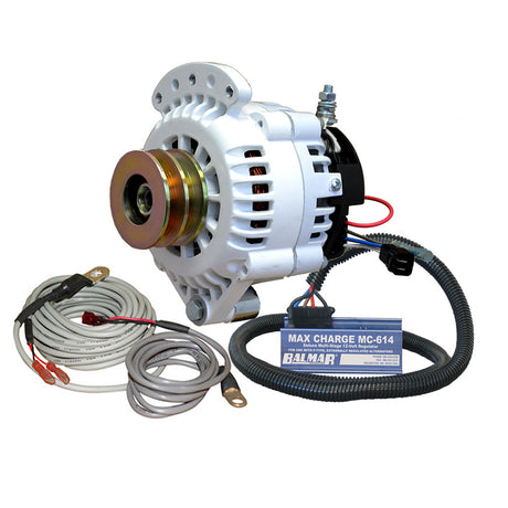 Balmar Alternator 120 AMP 12V 1-2" Single Foot Spindle Mount Dual Vee Pulley Regulator Temp Sensor