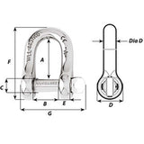 Wichard Captive Pin D Shackle - Diameter 6mm - 1/4" [01403]