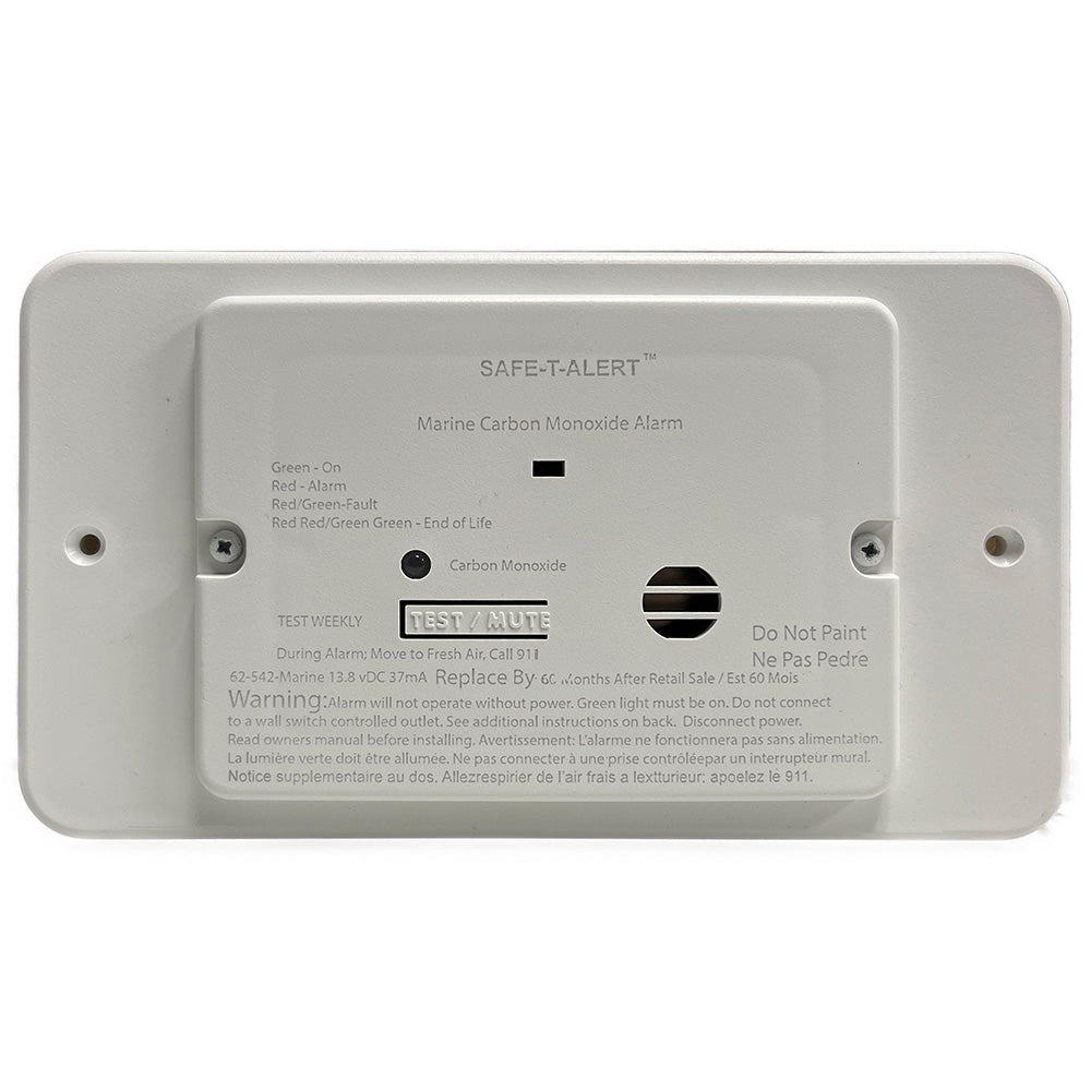 Safe-T-Alert 62 Series Marine Carbon Monoxide - White - Flush Mount - 12V w/Trim Ring [62-542-TR-WT]