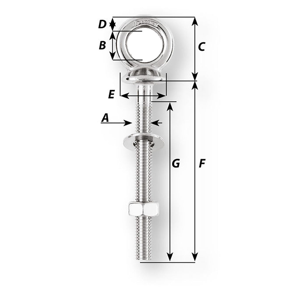 Wichard Eye Bolt - Diameter 9/16" - Length 3-5/32" [06492]