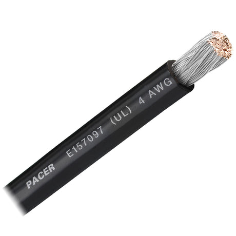 Pacer Black 4 AWG Battery Cable -Sold By The Foot boat wire