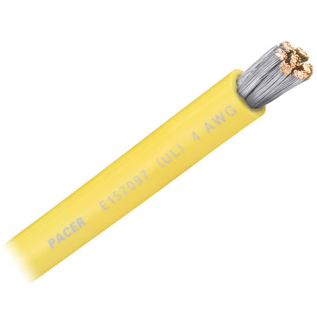 Pacer Yellow 4 AWG Battery Cable -Sold By The Foot boat wire