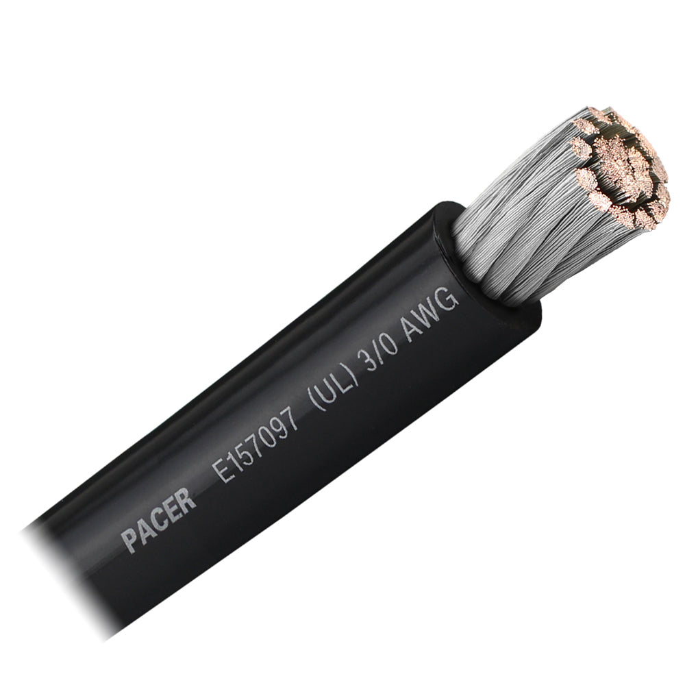 Pacer Black 3/0 AWG Battery Cable -Sold By The Foot boat wire