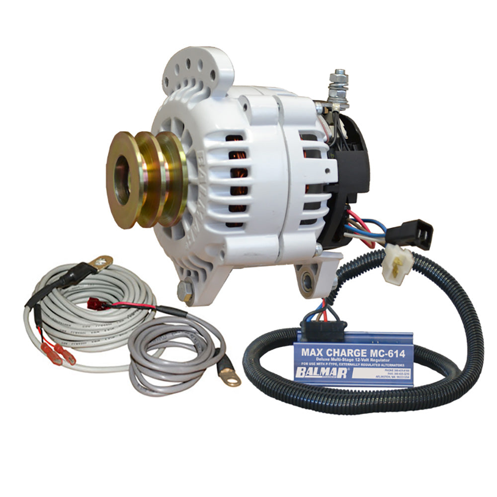 Balmar Alternator 100 AMP Kit 12V 3.15" Dual Foot Saddle Dual Pulley Regulator Temp Sensor marine alternator