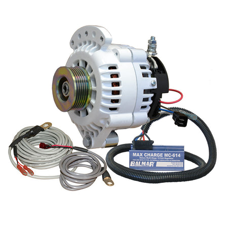 Balmar Alternator 100 AMP Kit 12V 1-2" Single Foot Spindle Mount K6 Pulley Regulator Temp Sensor marine alternator