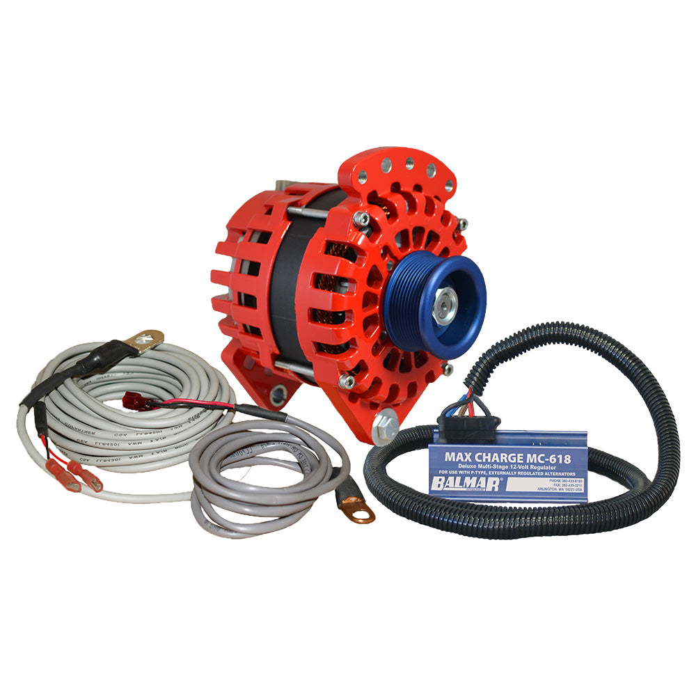 Balmar Alternator 170 AMP Kit 12V 3.15" Dual Foot Saddle J10 Pulley Regulator Temp Sensor marine alternator