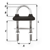 Wichard Black Watertight U-Bolt - 12mm Diameter - 15/32" - 110mm Length - 4 21/64" [65361]