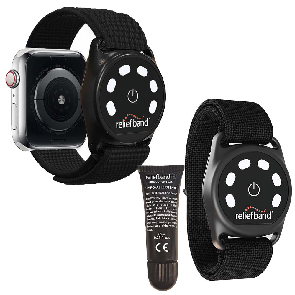 Reliefband Black Sport Apple Bundle - Size Regular [RBSPT-B-APPLE]